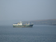 "Lucky Star" anchored at Kinsale harbour mouth.